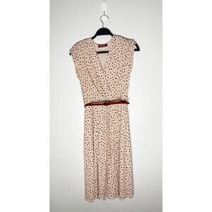 MaxMara Studio Women's Vintage Faux Wrap Fit And Flare Lined Belted Midi Dress